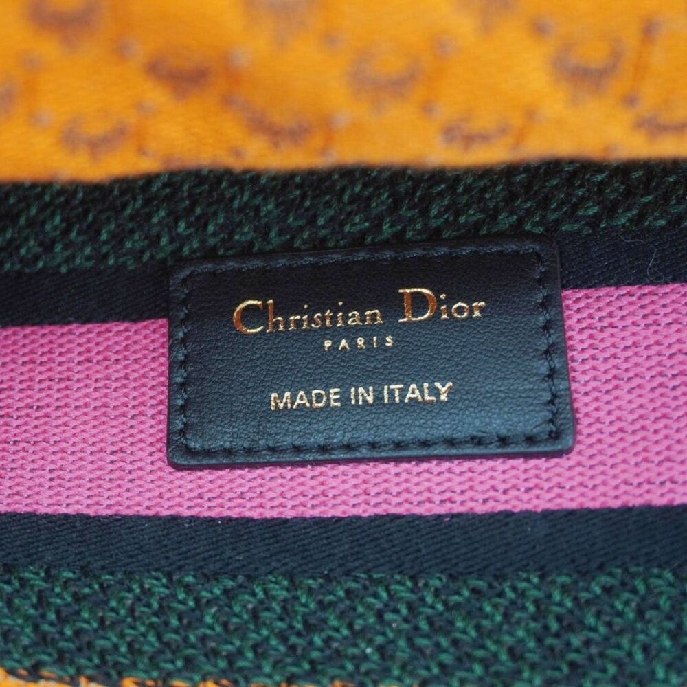 Christian Dior Lady Dior D-Lite Medium Dino Embroidered Shoulder Bag Orange - Picture 15 of 16